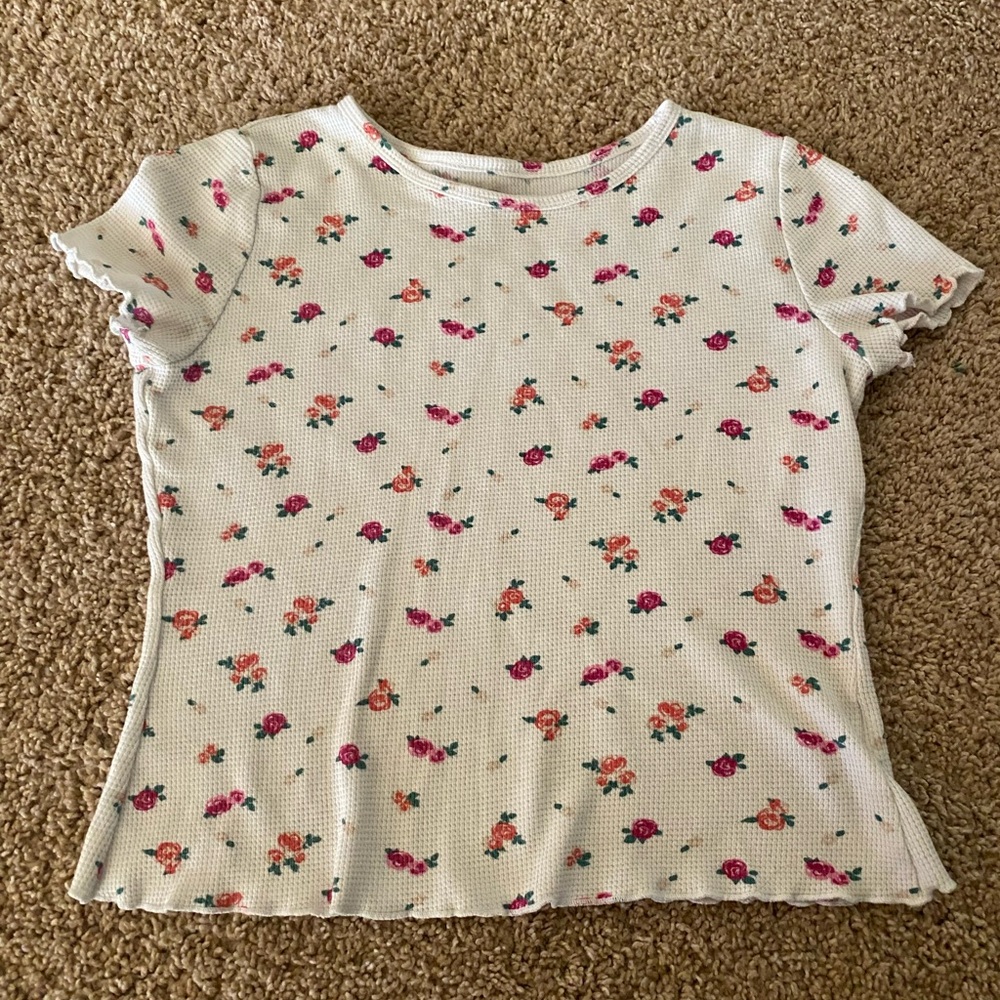 Floral Print Kids Top - White